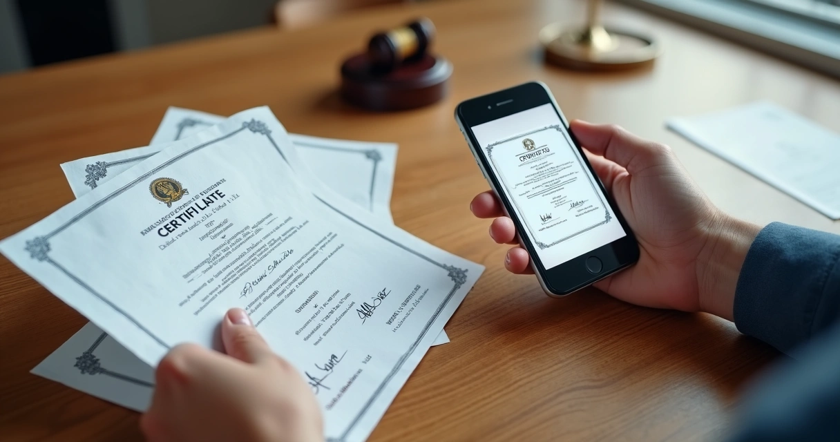 Certidões impressas e digitais lado a lado 