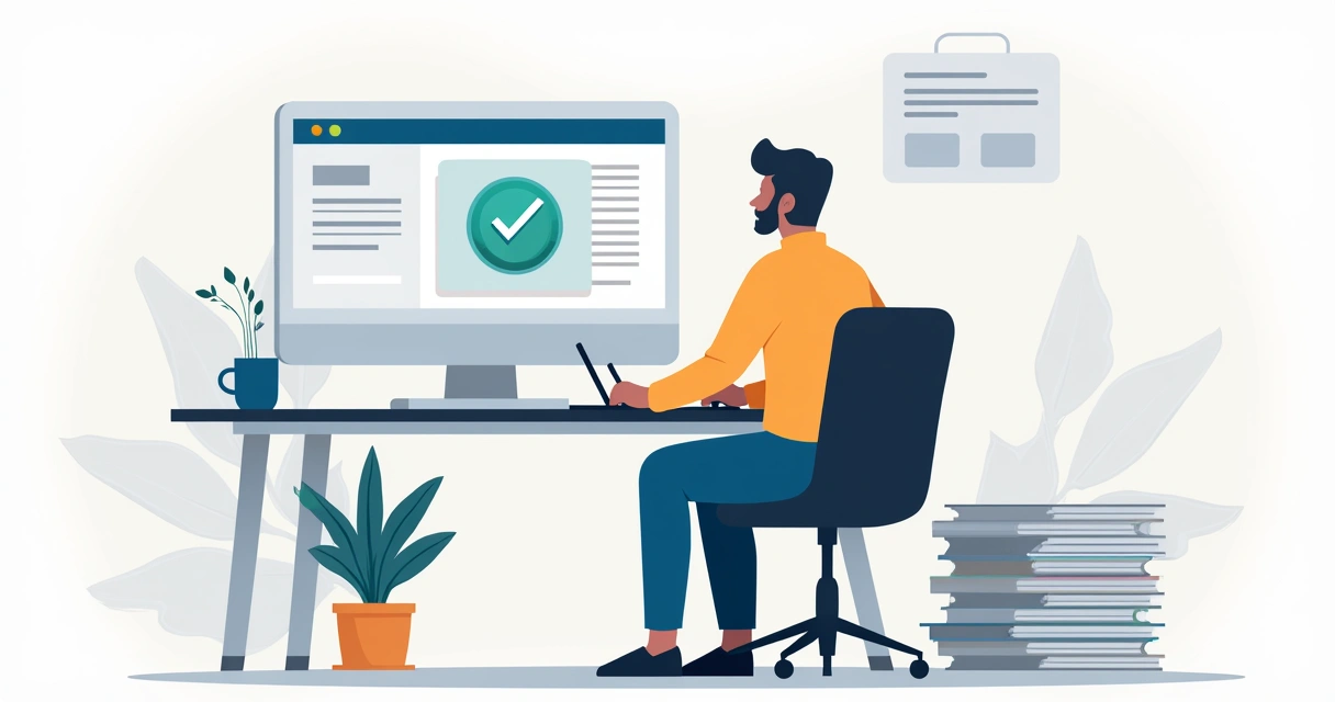 Pessoa utilizando notebook para emitir certidão fiscal, tela mostra certificado digital 