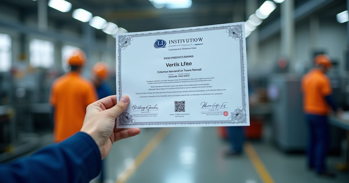 Certificado digital industrial com QR Code 