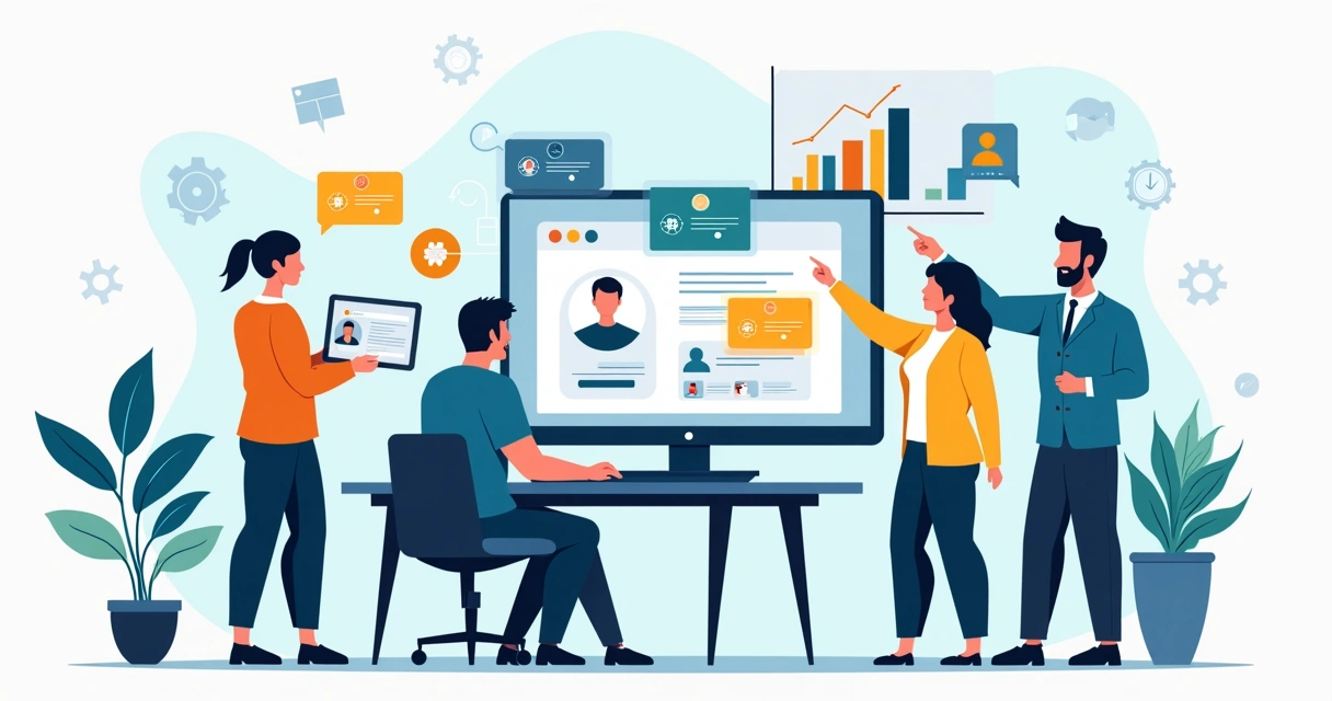 Equipe de RH analisando certificados digitais em ambiente corporativo 