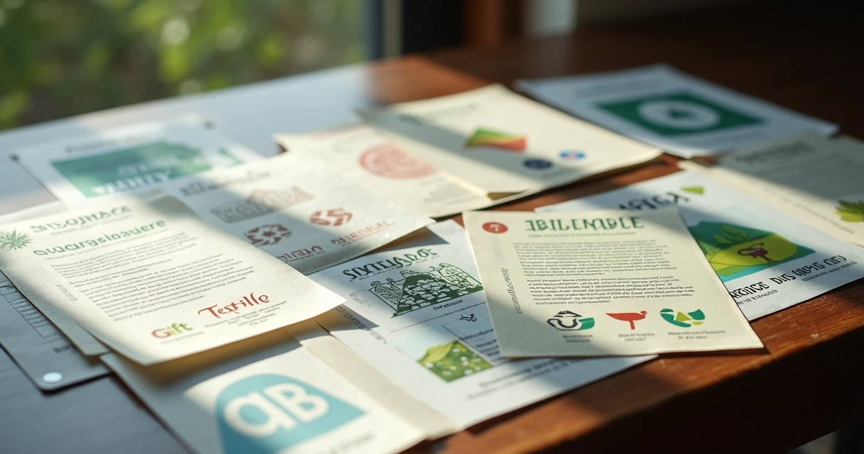 Diversas certificações de sustentabilidade lado a lado, representando diferentes setores. 