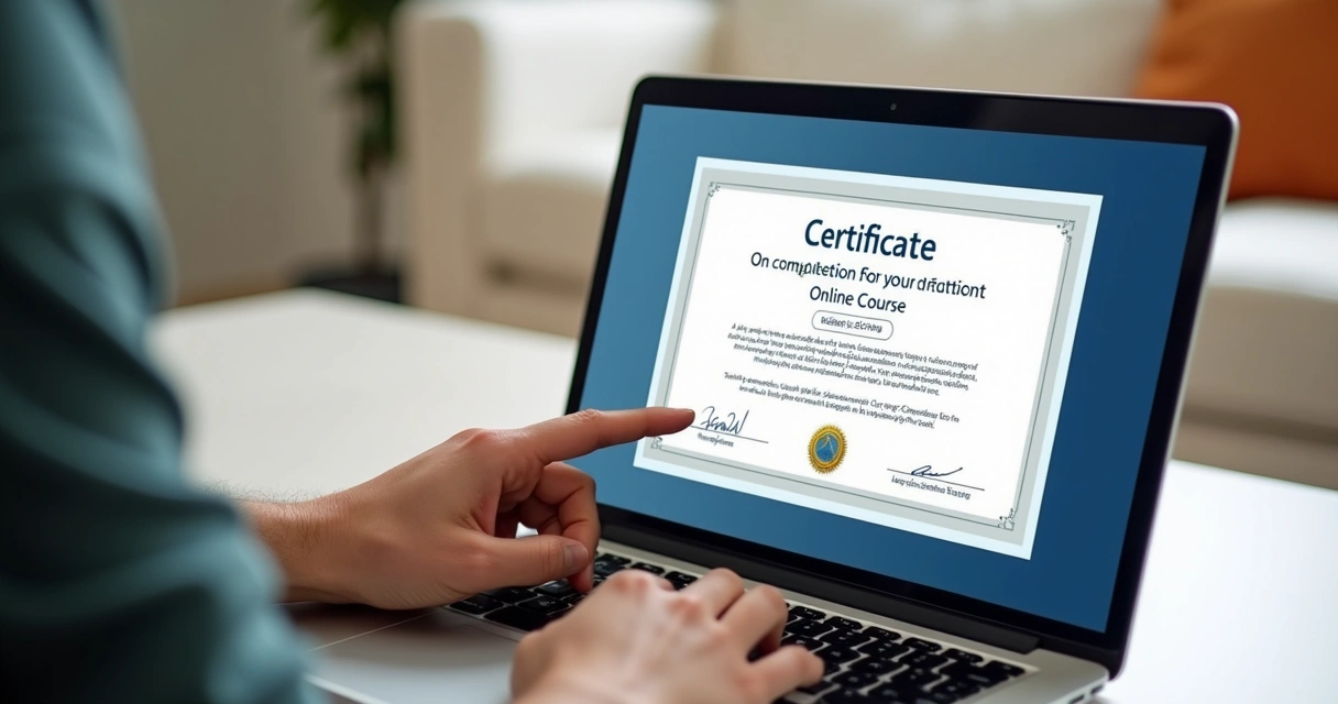 Certificado digital de curso livre exibido na tela de notebook 