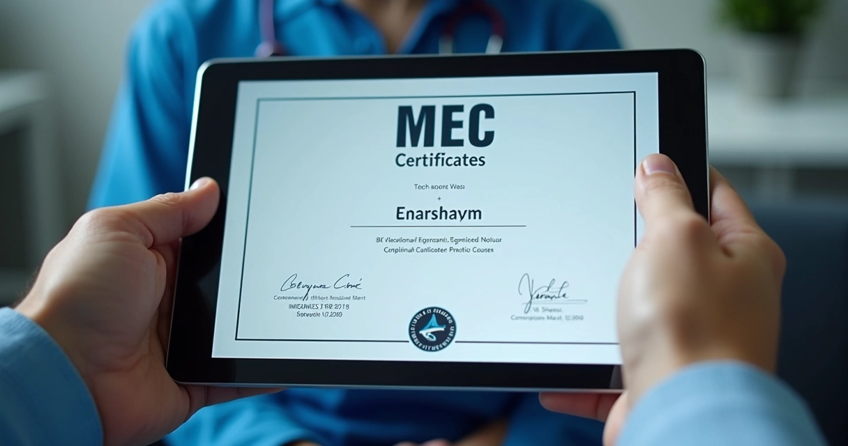 Certificado digital do MEC exibido em tablet 
