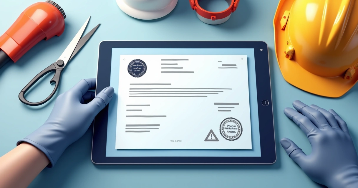 Certificado digital de treinamento obrigatório exibido em tela de tablet