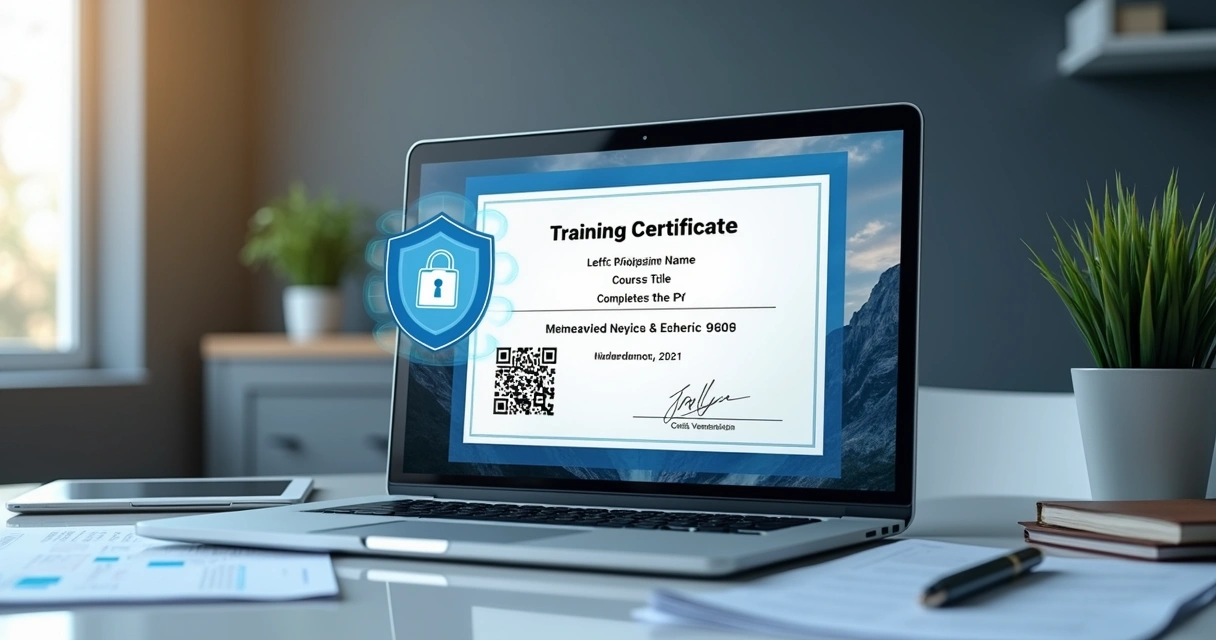 Certificado digital de treinamento com QR Code visível 