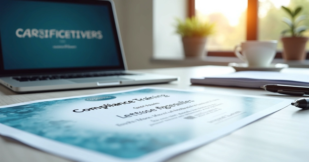 Certificado digital com QR Code sobre mesa de escritório 