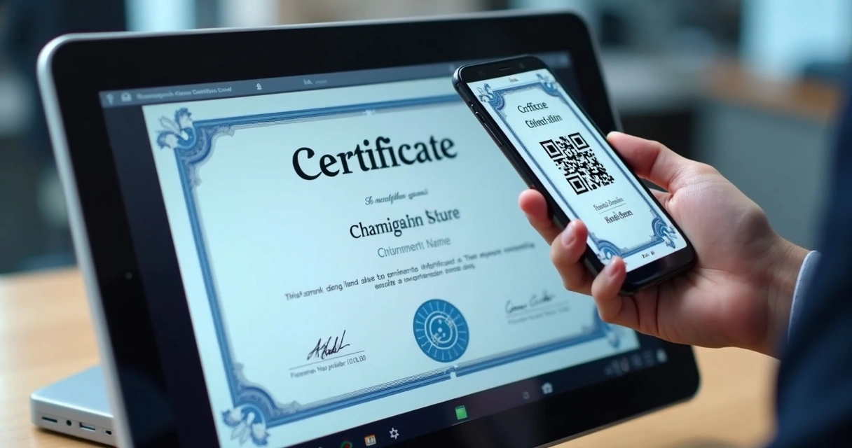 Certificado digital de treinamento com QR Code