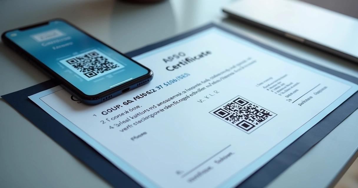 Certificado digital com QR code para verificação 