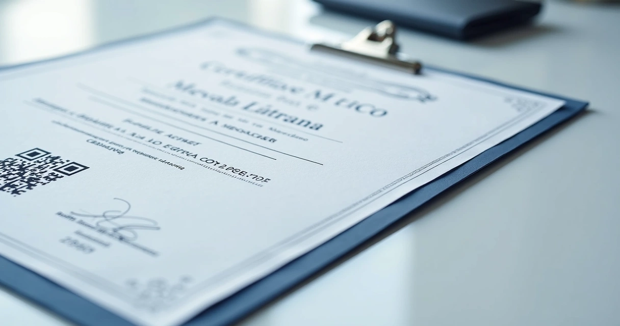 Exemplo de certificado digital de curso com QR Code