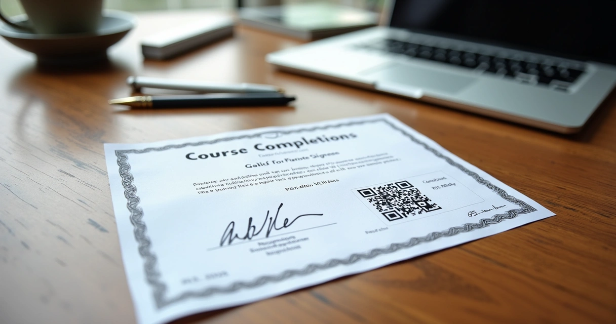 Certificado de curso com QR Code em destaque