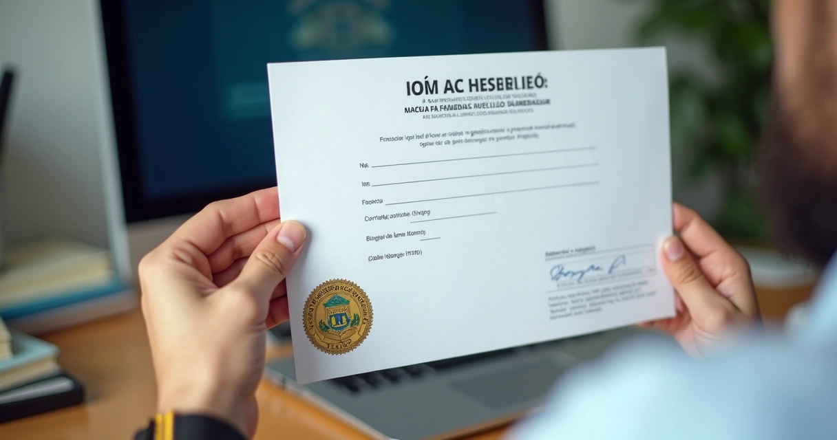 Certificado oficial reconhecido pelo MEC em mãos 