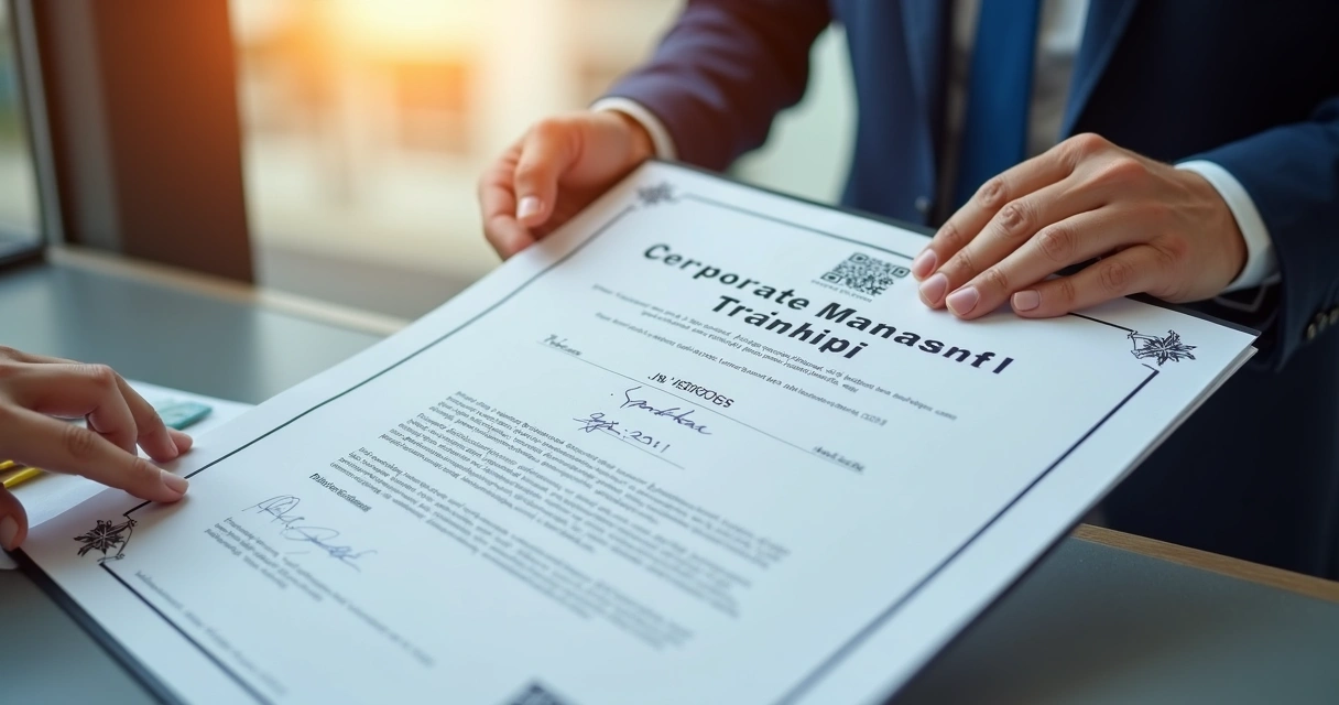 Certificado de treinamento corporativo com QR Code e dados detalhados