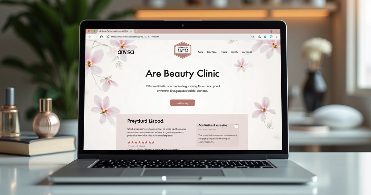 Certificado ANVISA ao lado de avaliações de clientes e botão agendar online 