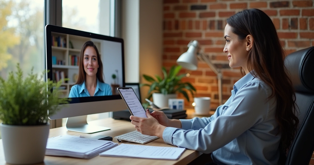 Certifying acceptance agent helping a client online