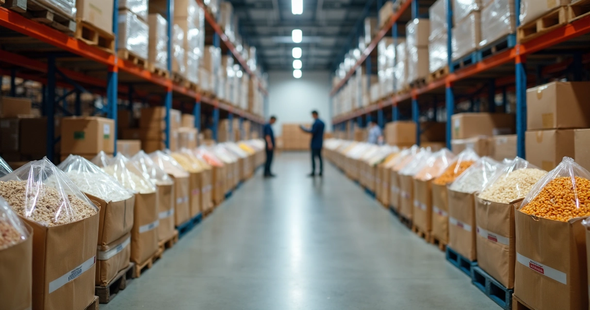 Cestas básicas organizadas para entrega em operação logística corporativa 