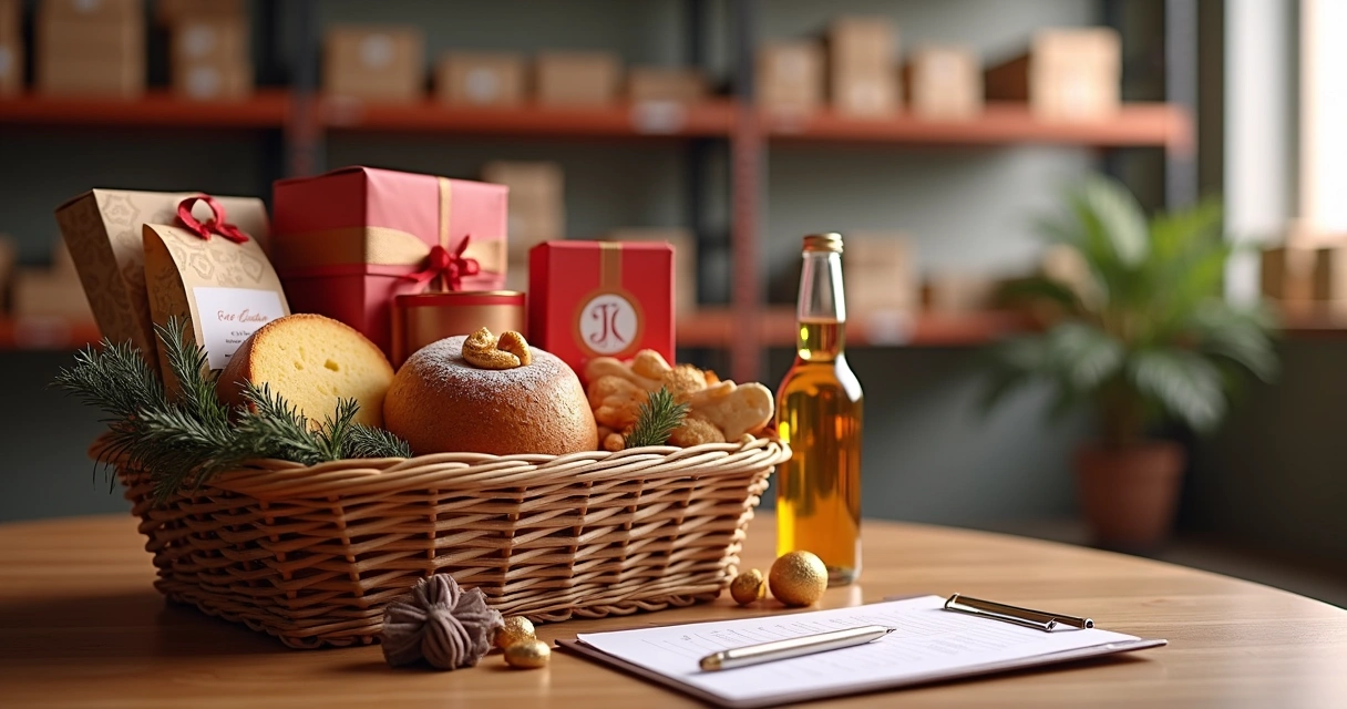 Cesta de Natal corporativa pronta para entrega 