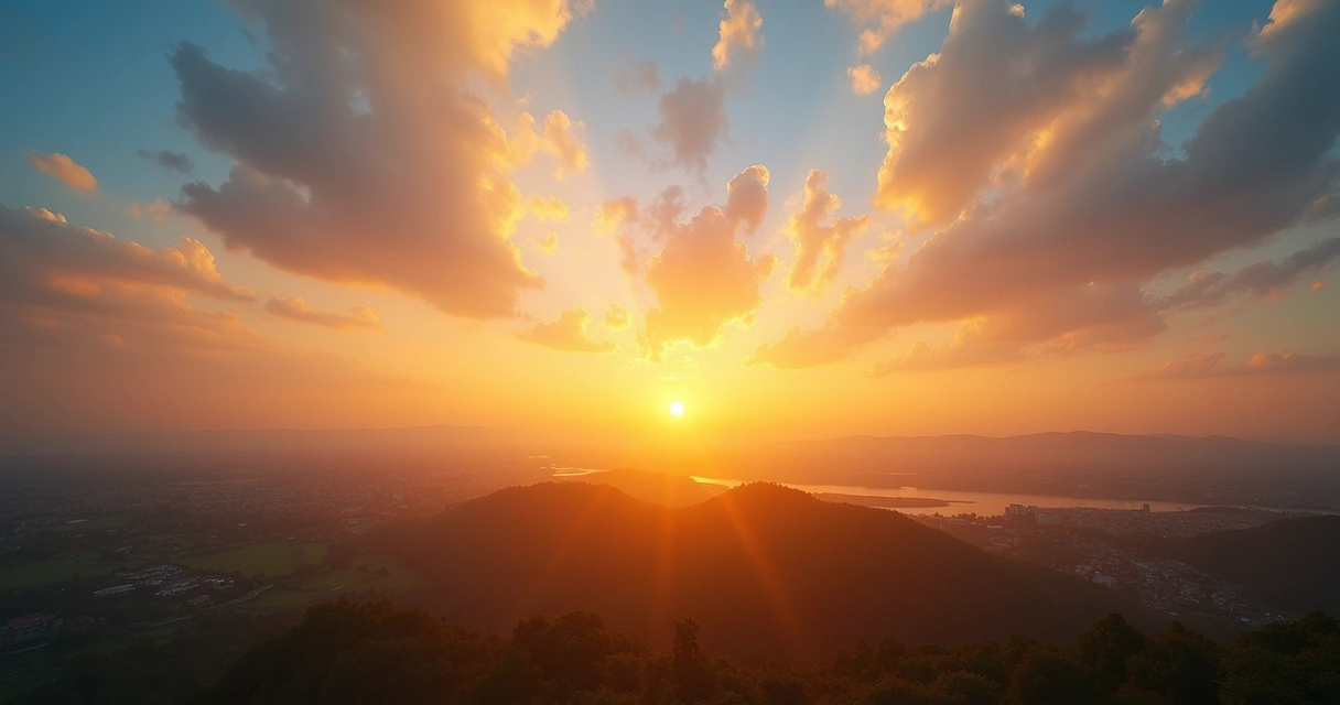 Céu colorido ao amanhecer, transmitindo esperança e renovação 