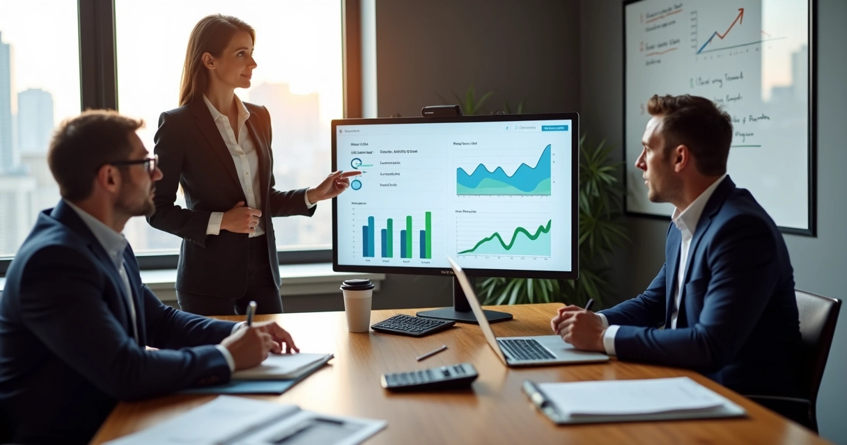 CFO terceirizado mostrando painel financeiro para donos de pequena empresa 