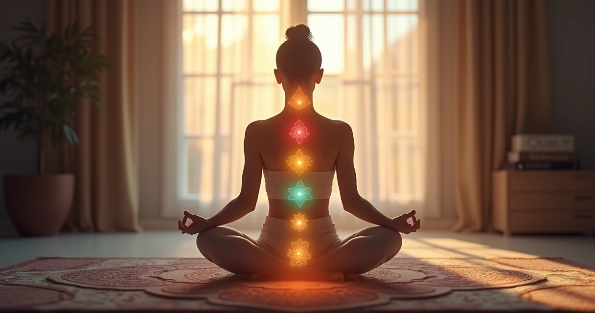Chakras alinhados e equilibrados durante sessão de mesa radiônica 