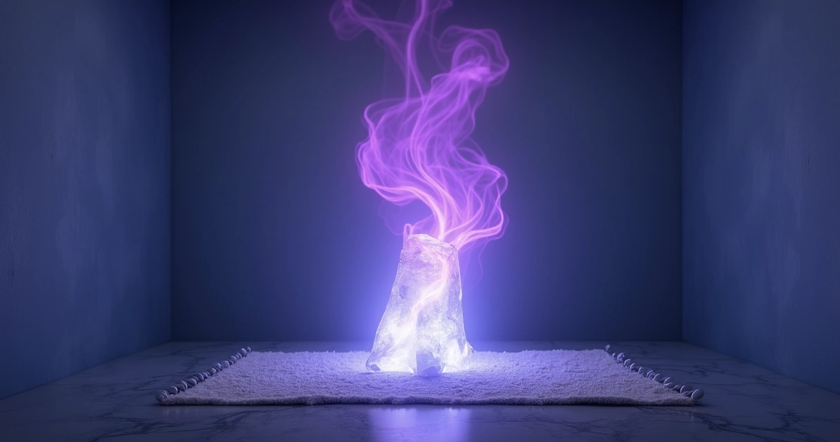 Luz violeta brilhando em ambiente escuro, sugerindo limpeza espiritual 