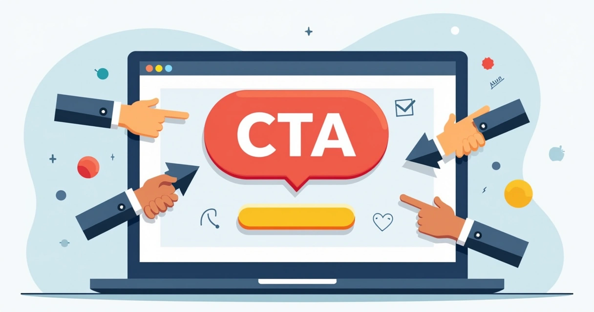 Botão CTA destacado com seta apontando para ele