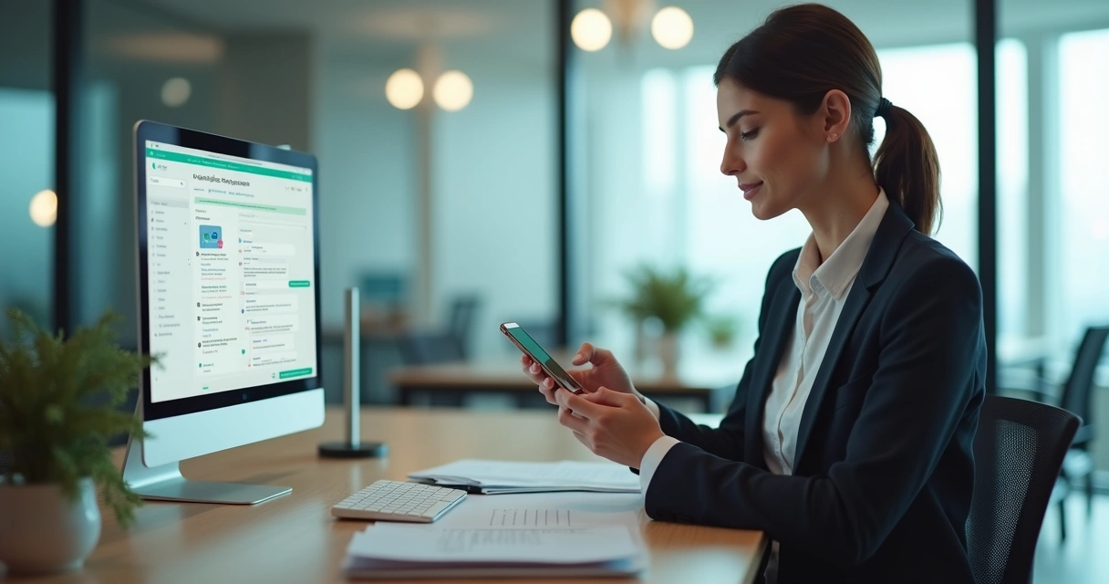 Pessoa enviando mensagem automática para clientes pelo WhatsApp 