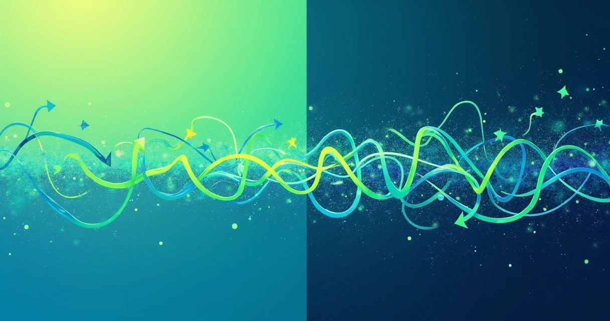 Illustration comparing linear process with step-by-step arrows and systemic process as a complex, looping path 