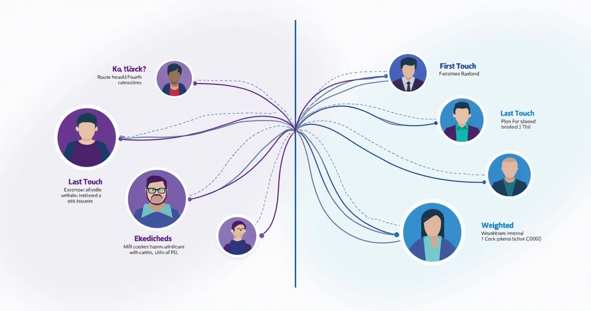 Channel attribution model visual with different partner touchpoints 