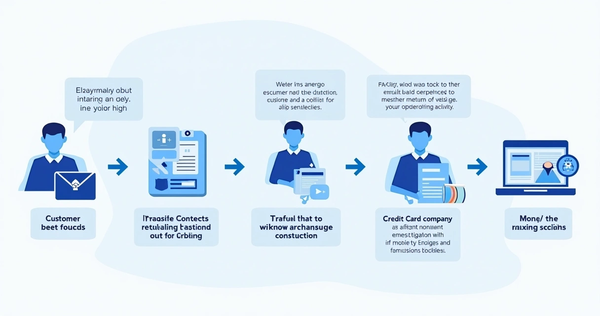 Diagrama representando o fluxo de um processo de chargeback no ecommerce.