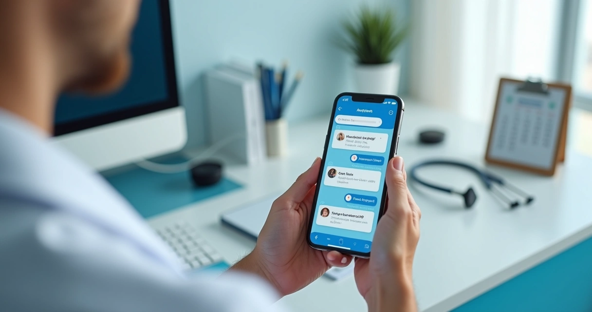 Tela de chat com agendamentos médicos recorrentes 