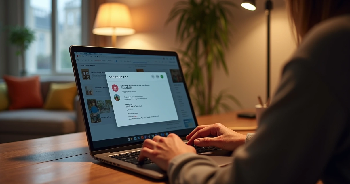 Pessoa usando chat no computador para anunciar quarto 