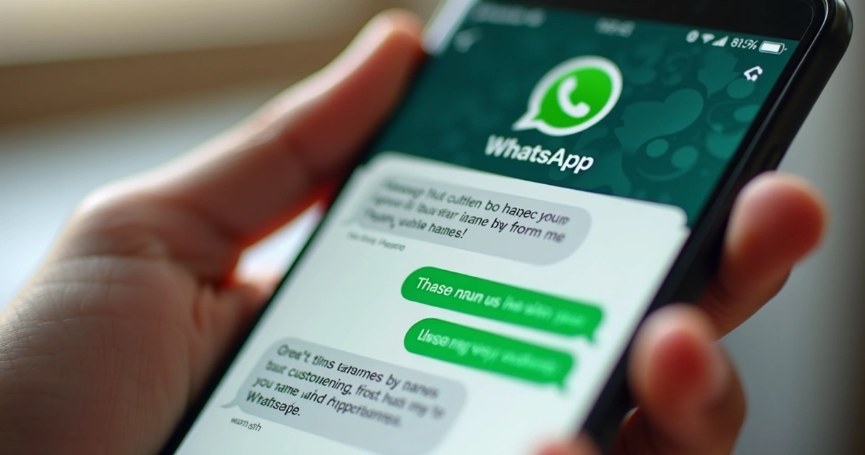 Tela de WhatsApp exibindo conversa personalizada por IA com marca da empresa destacada 