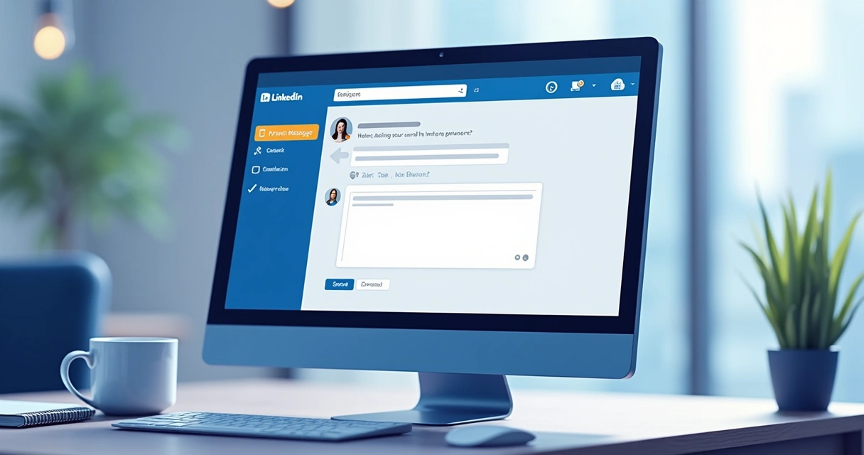 Mensagem privada sendo enviada no LinkedIn