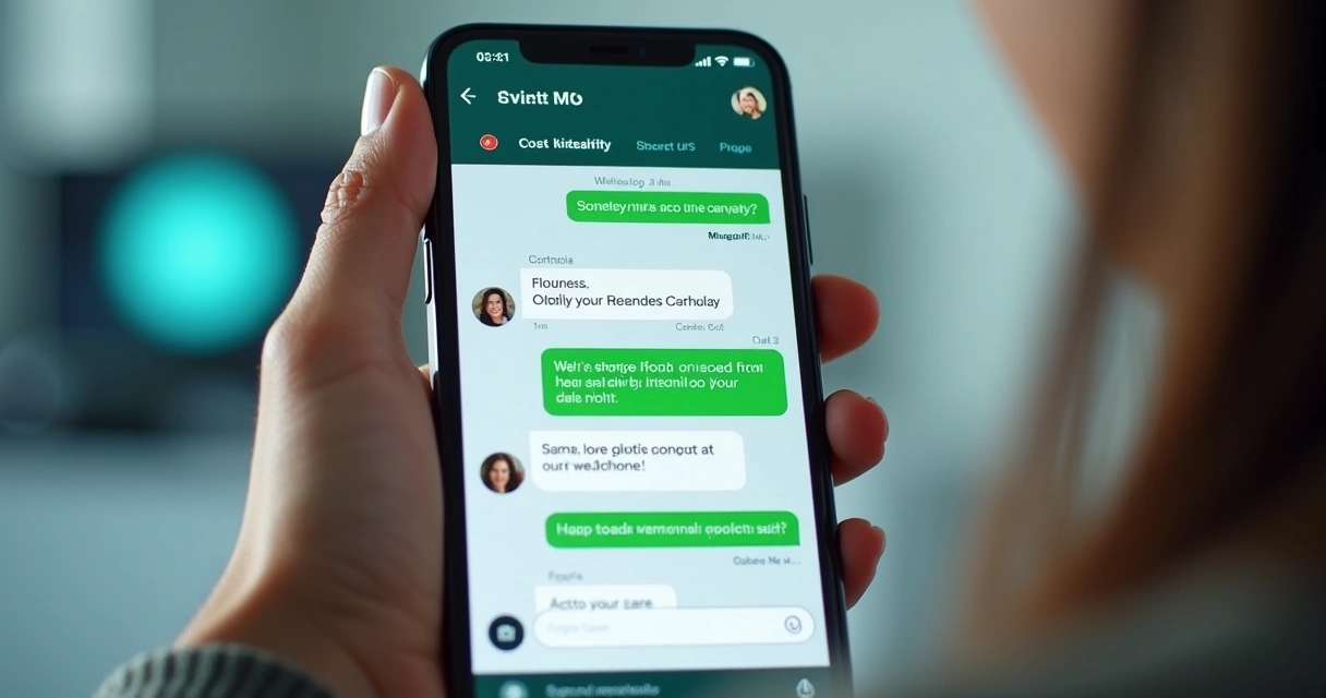 Tela de conversa no WhatsApp entre nutricionista e paciente sobre hábitos alimentares