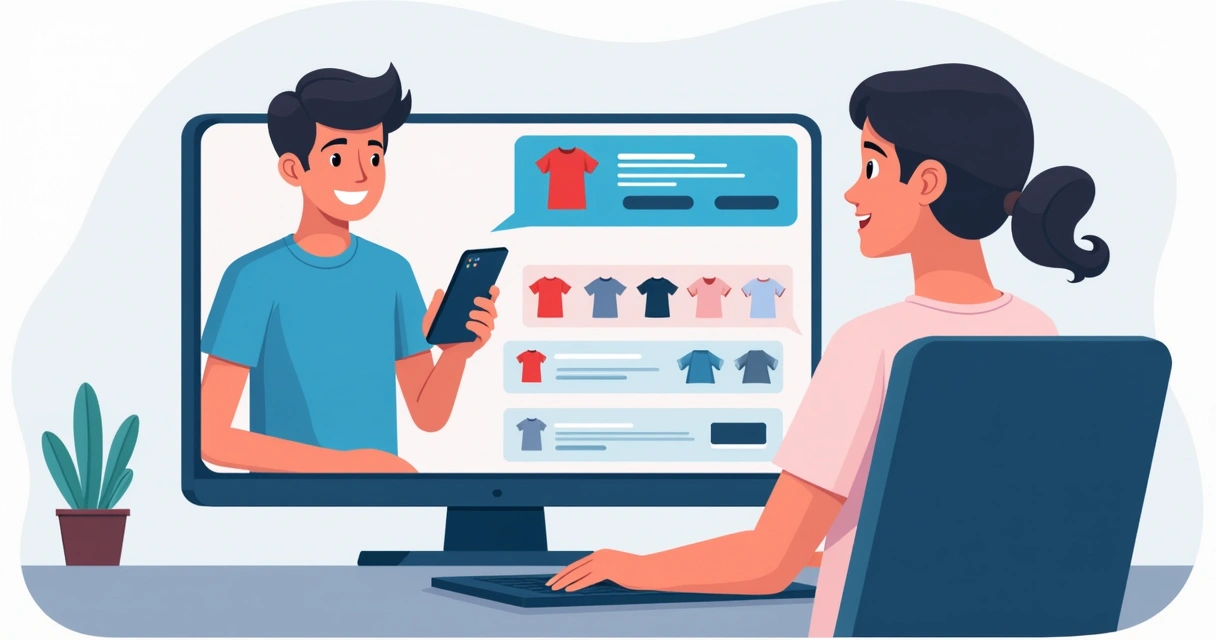 Atendimento virtual por chat para orçamento de camisetas personalizadas 