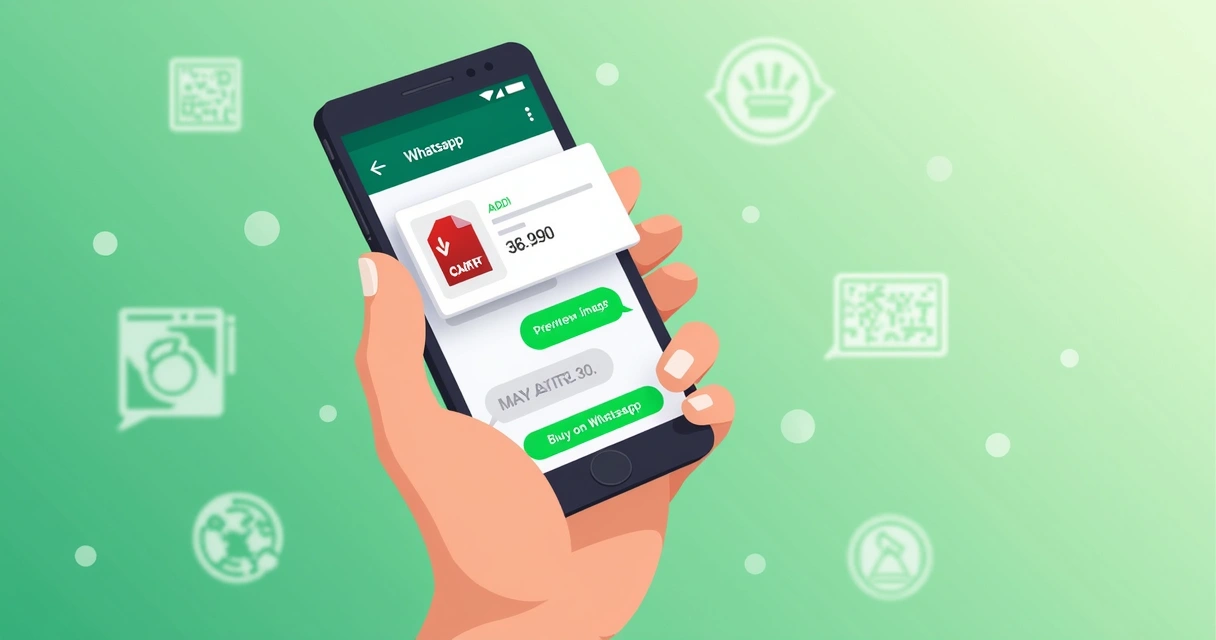 Chat no WhatsApp com catálogo e botão de compra 