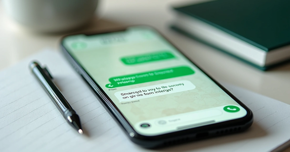 Tela de chat com perguntas automáticas no WhatsApp 