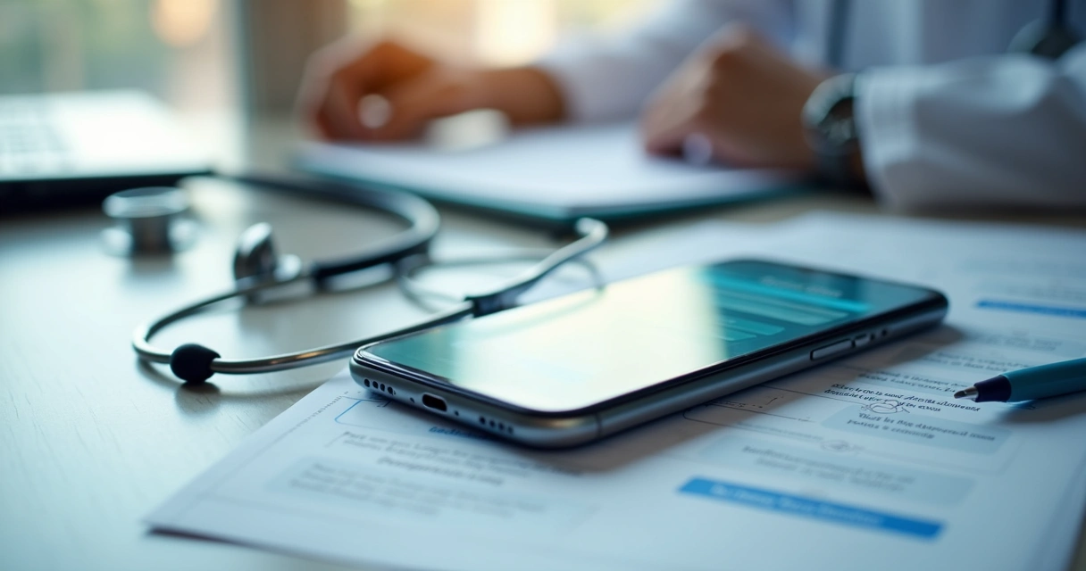 Tela de celular mostra chatbot organizando agendamento médico 