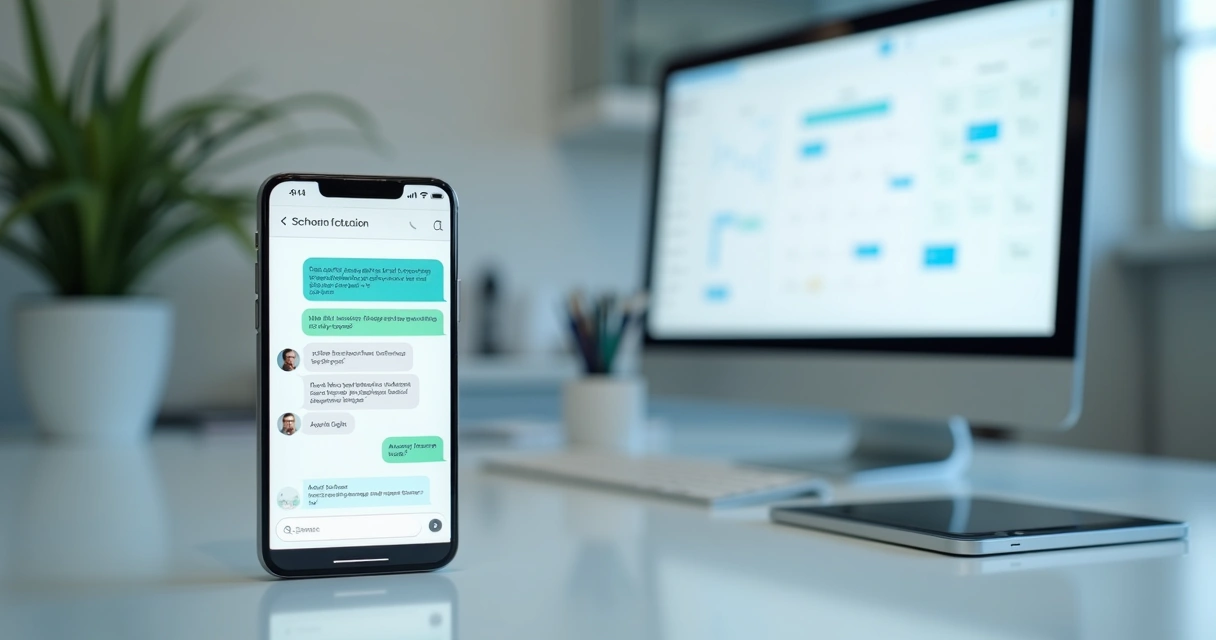 Chatbot respondendo paciente em smartphone 