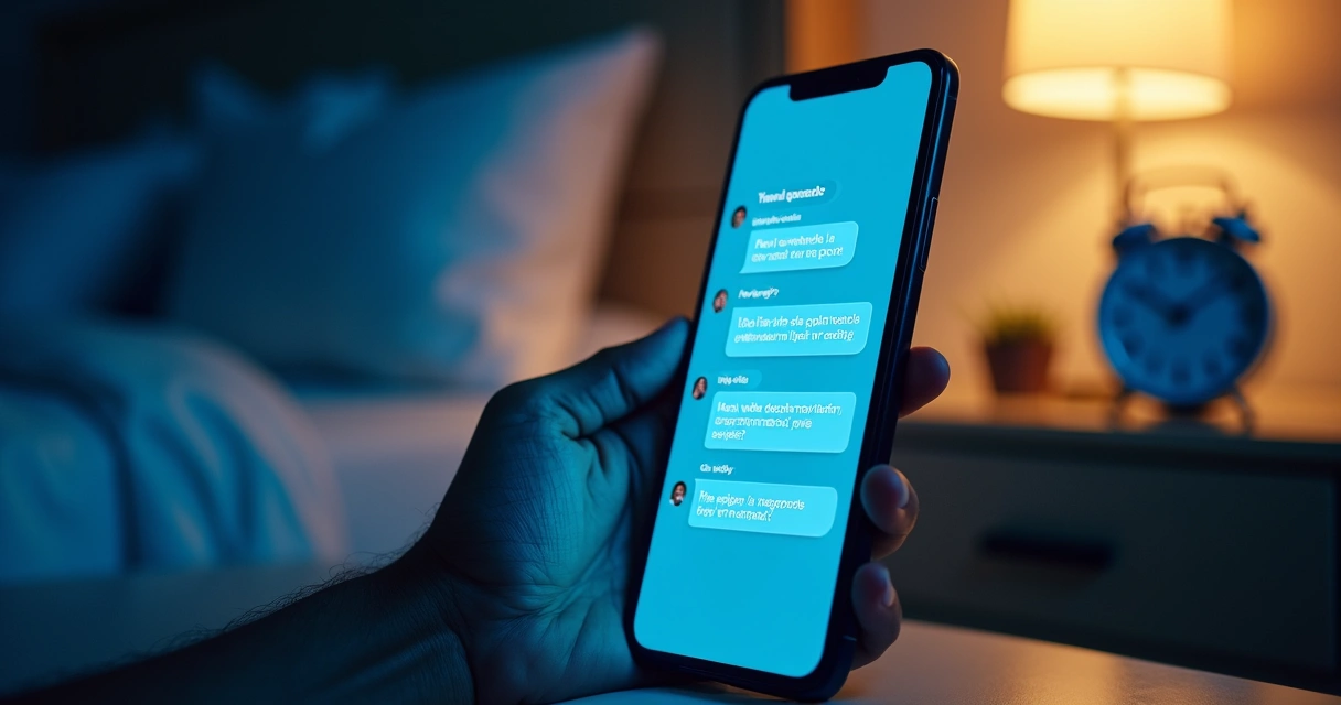 Tela de chatbot com agendamento noturno em smartphone