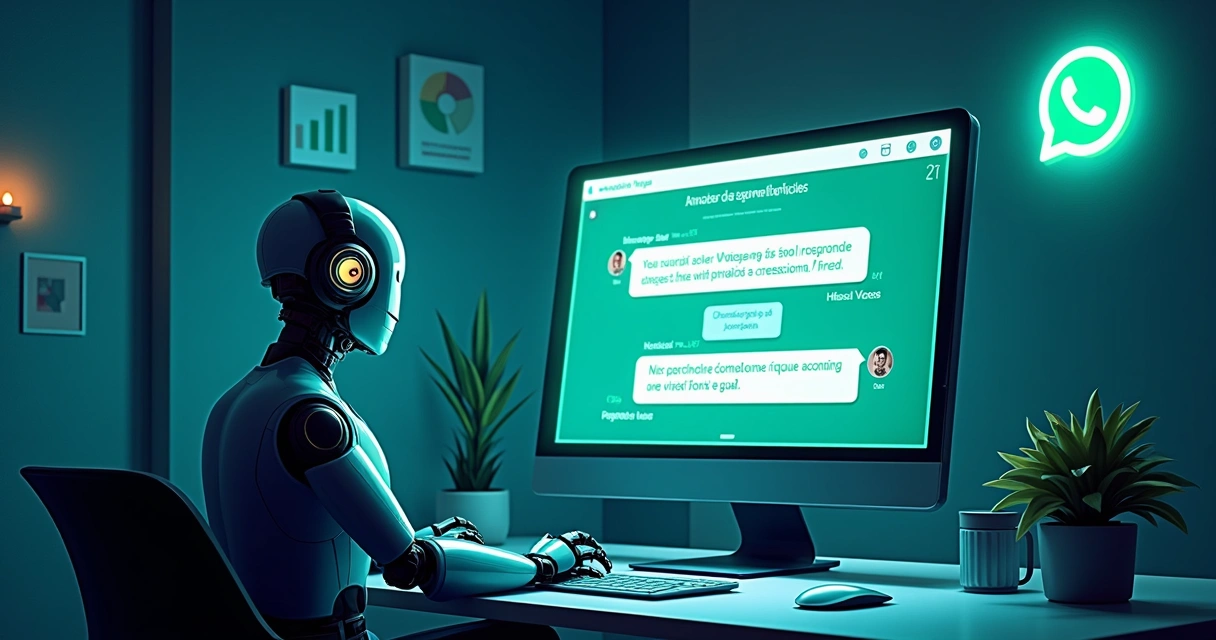 Chatbot asistiendo clientes en WhatsApp en horas nocturnas 