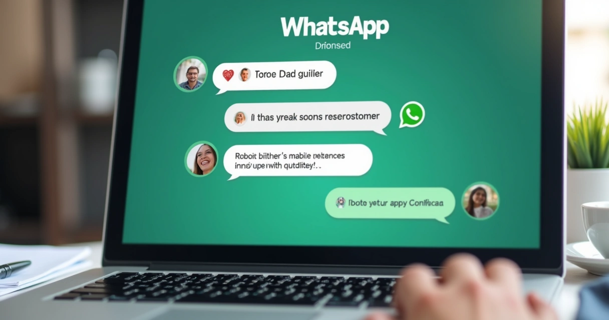 Chatbot realizando atendimento automatizado via WhatsApp no computador 