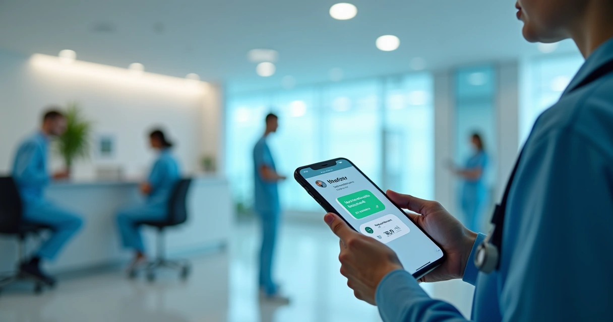 Chatbot de atendimento interagindo com paciente pelo WhatsApp