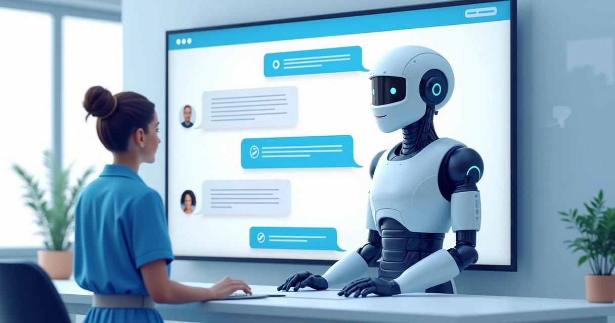 Chatbot conversando com cliente em interface digital