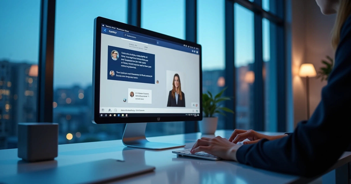 Chatbot atendendo cliente em ambiente corporativo 