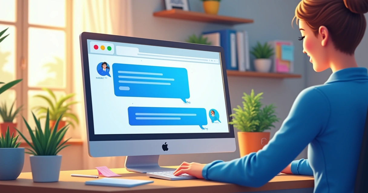 Tela de computador com chatbot respondendo dúvidas de clientes 