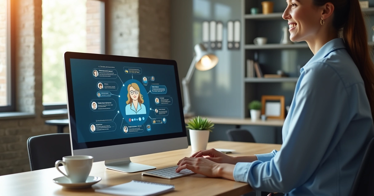 Chatbot atendendo cliente via computador 
