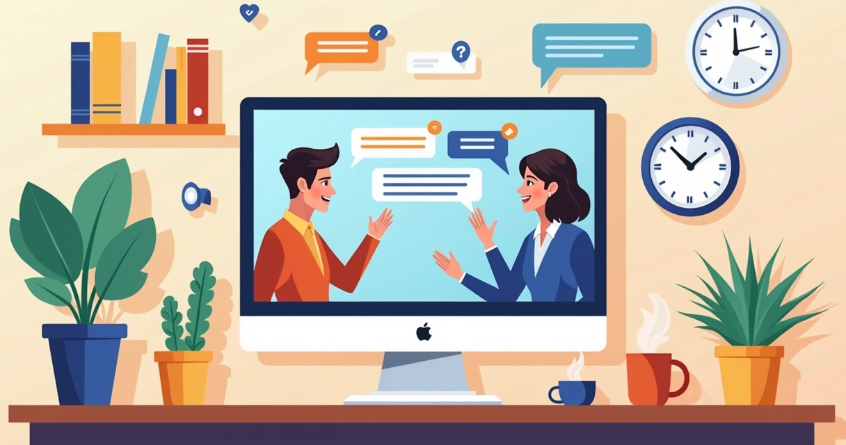 Tela de computador mostrando conversa de chatbot atendendo cliente empresarial 