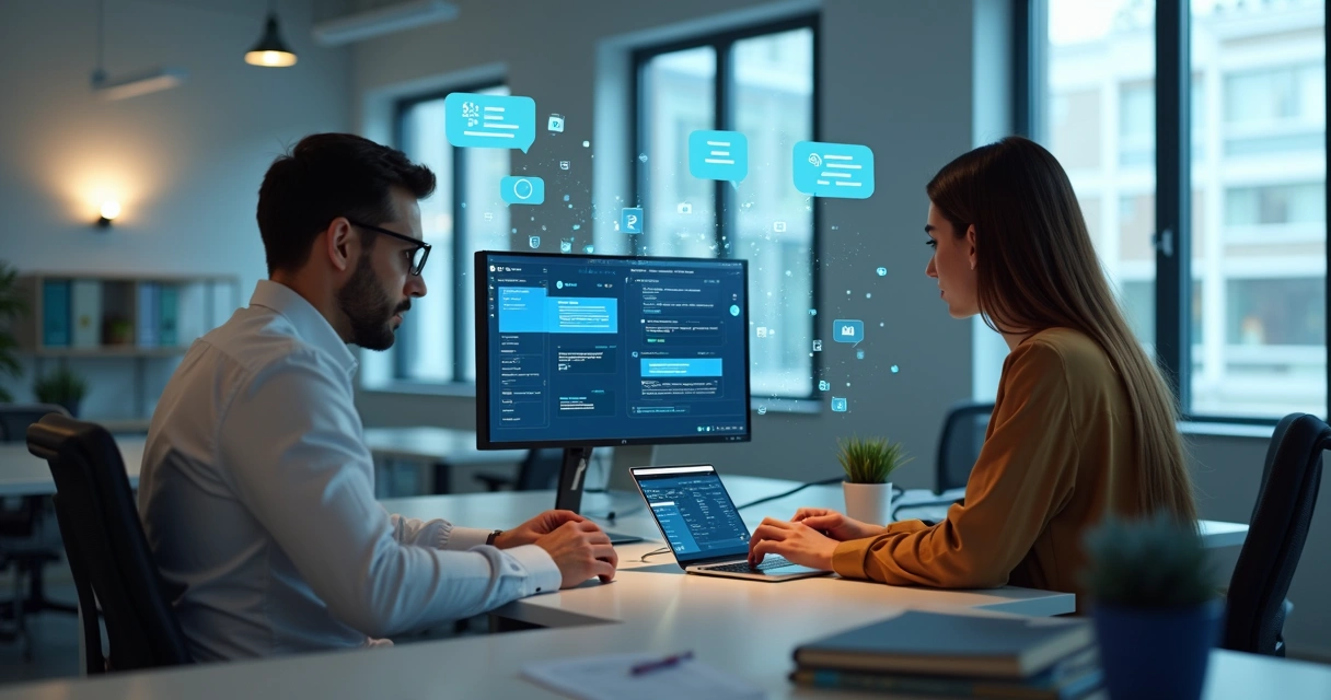 Chatbot inteligente auxiliando cliente e analista juntos 