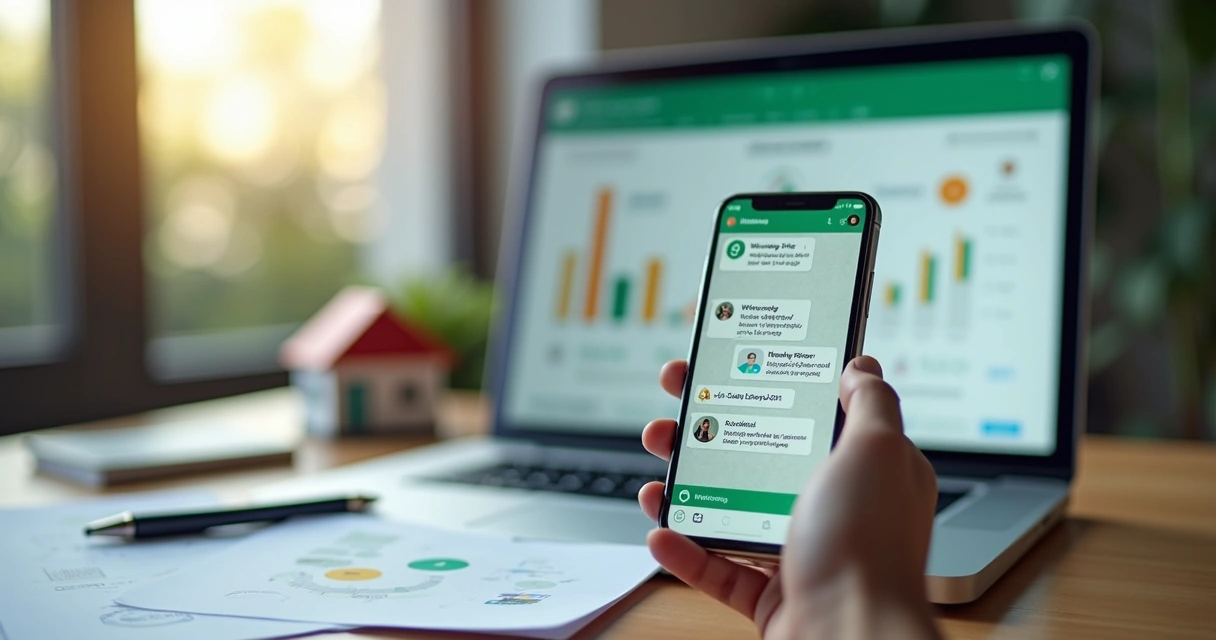Chatbot atendendo cliente de imobiliária em tela de celular